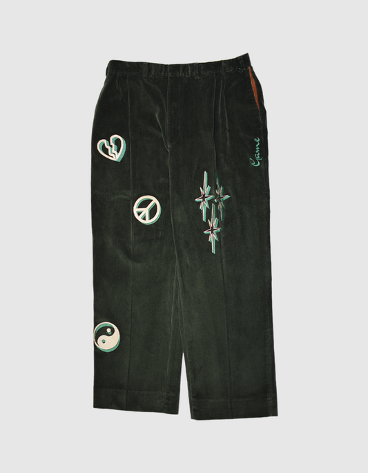 HBK Corduroy Pant - Green/Champagne