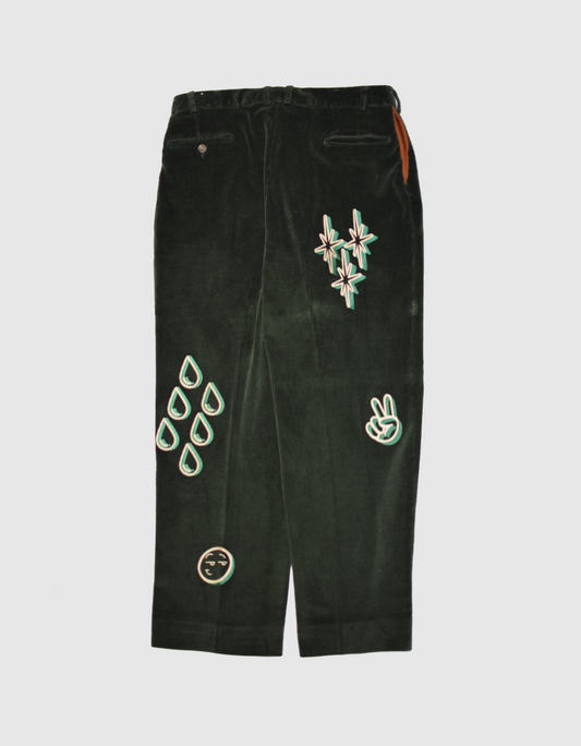 HBK Corduroy Pant - Green/Champagne